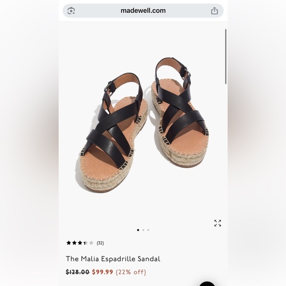 Madewell Shoes - Madewell Black Espadrille Sandals